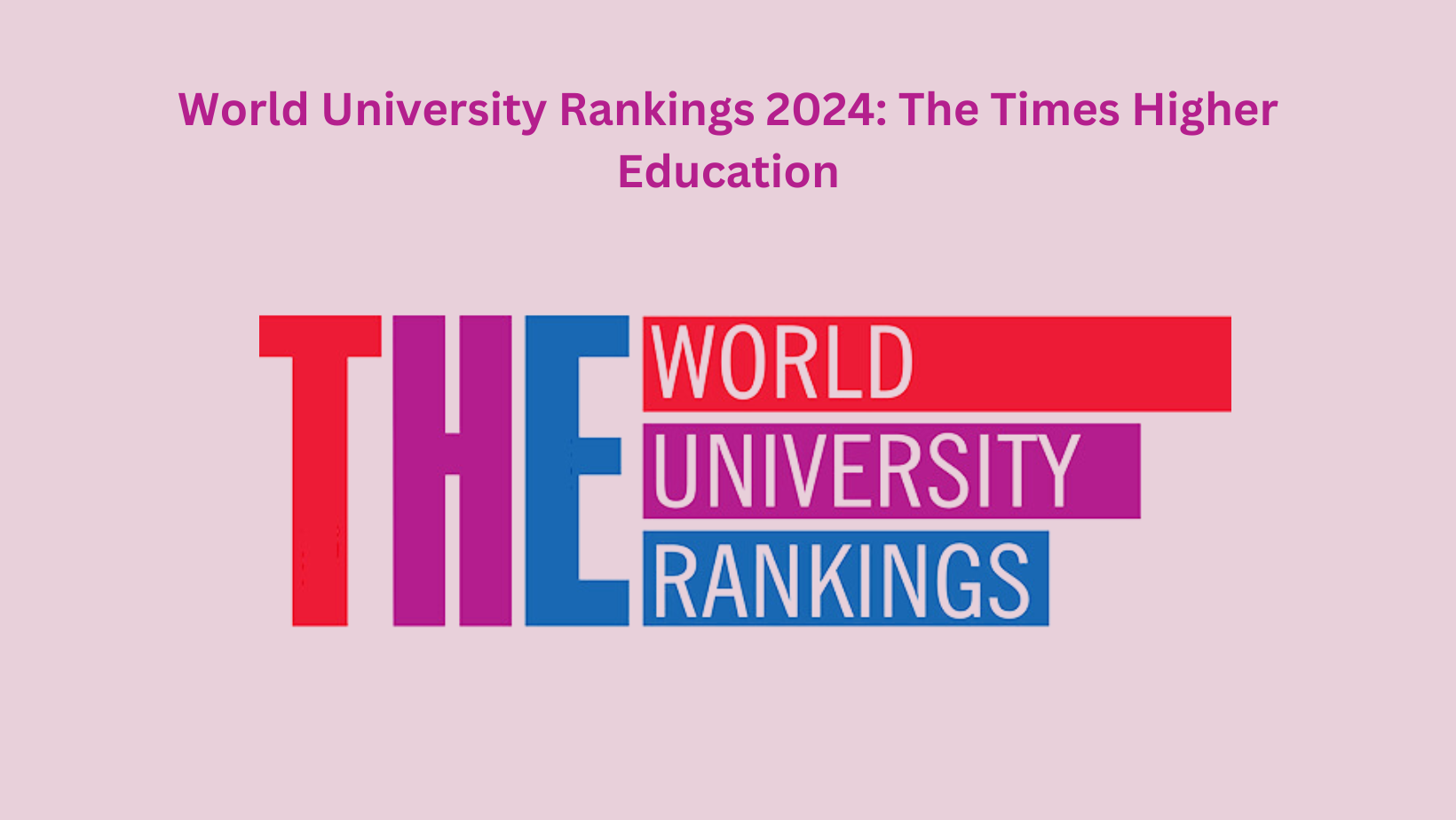 World University Rankings 2024 The Times Higher Education Youth