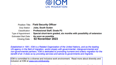 IOM is hiring a Field Security Officer (International P3 Position)