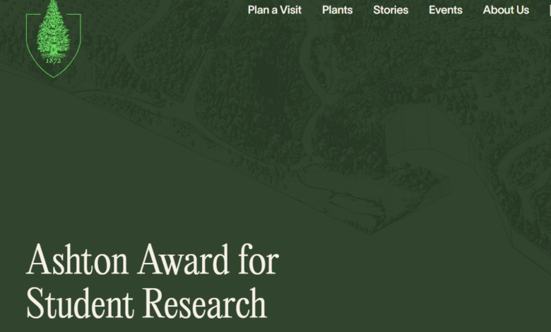 Ashton Award for Student Research: Awards of up to $4,000