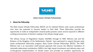 The Early Career Climate Fellowships (ECCF) for talented African early career professionals