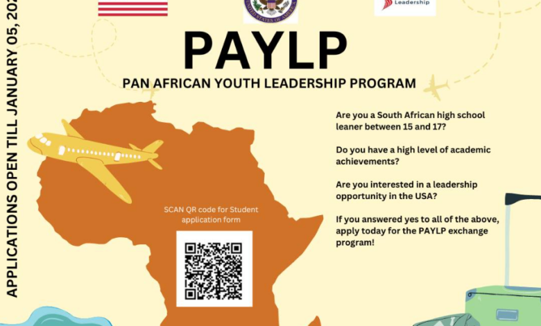 The U.S. Mission to South Africa is accepting applications for the 2024 Pan-Africa Youth Leadership Program (PAYLP)