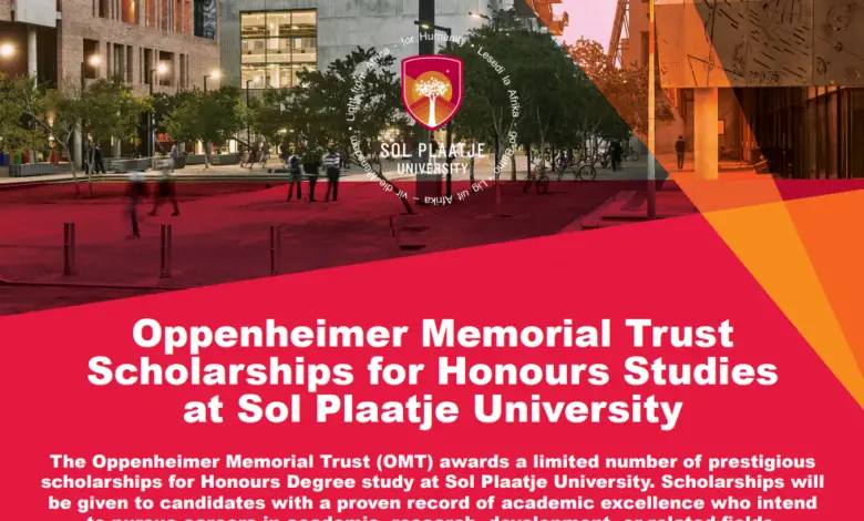 Oppenheimer Memorial Trust Scholarships for Honours Studies at Sol Plaatje University (For South African Citizens Alone)
