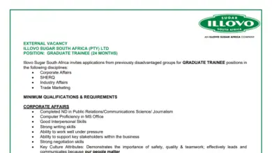 Illovo Sugar South Africa Graduate Trainee Programme (24-Months)