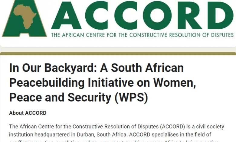 In Our Backyard: A South African Peacebuilding Initiative on Women, Peace and Security (WPS)