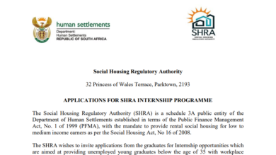 Internship Programme For Young South Africans At The Social Housing Regulatory Authority (SHRA)
