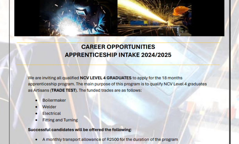 Apprenticeships Are Hands On And You Will Get More Job Opportunities! ACTOM Is Inviting All Qualified Young South Africans (NCV Level 4 Graduates To Apply For The 18-month Apprenticeship Program