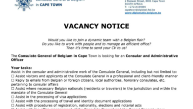 R39 955.00 Per Month Administrative Officer Vacancy For South Africans In Cape Town At The Consulate General of Belgium