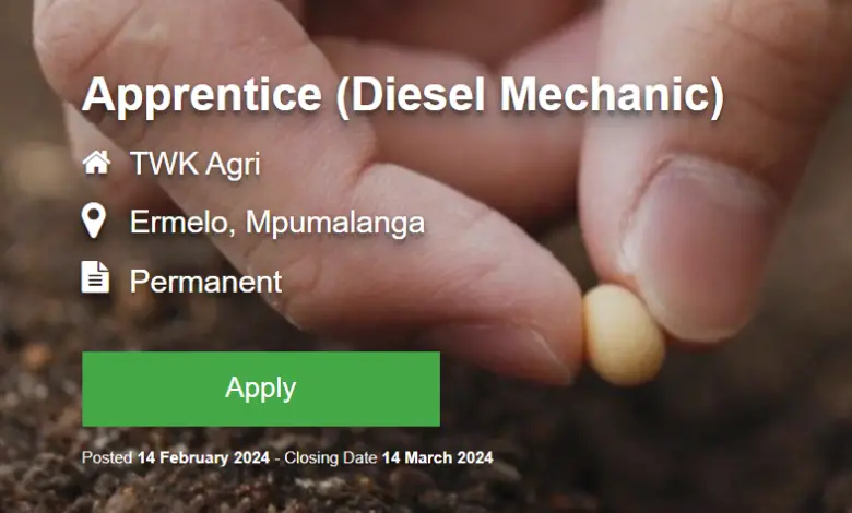 Diesel Mechanic Apprenticeship Opportunity For South African Youth At TWK Agri