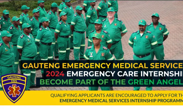 1120 Internship Posts For Young South Africans In Gauteng Province: Emergency Medical Services Internship Programme (Johannesburg, Ekurhuleni, Tshwane, Westrand, Sedibeng)
