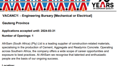 AfriSam Engineering Bursary For Young South Africans: To Qualify, You Must Possess Matric/Grade 12 results