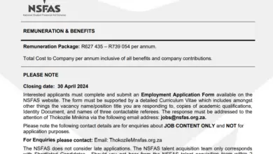 Do You Want To Work For NSFAS? NSFAS Is Looking For A Data Analyst (Remuneration Package: R627 435 – R739 054 per annum)