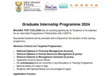 Majuba TVET College Graduate Internship Programme 2024