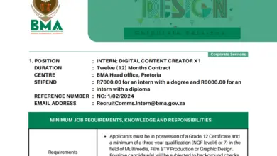 R7000.00 Per Month Internship At The Border Management Authority Of South Africa