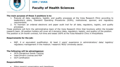 UCT is hiring: Three (3) Administrative Officer posts