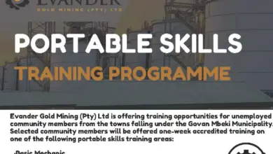 Portable Skills Training Programme At Evander Gold Mining For Unemployed Community Members (Govan Mbeki Municipality)