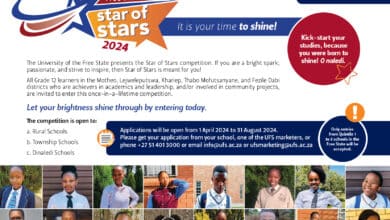 Are you a bright spark and in Grade 12 interested in studying at the University of the Free State in 2024? Then the Star of Stars Competition is just for you