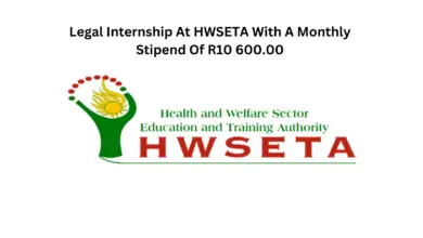 Legal Internship At HWSETA With A Monthly Stipend Of R10 600.00