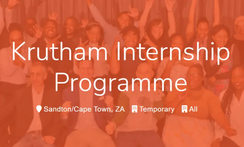 Krutham Internship Programme: These internships are for recent graduates in South Africa