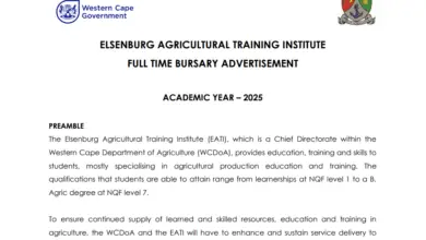 The Elsenburg Agricultural Training Institute (EATI) Full-Time Bursary Advertisement