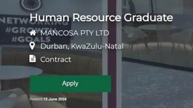 R10 000 Per Month Human Resource Graduate At MANCOSA PTY LTD