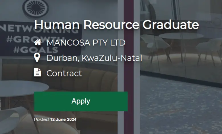 R10 000 Per Month Human Resource Graduate At MANCOSA PTY LTD