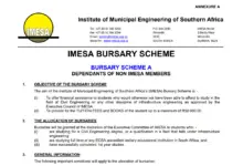 R50 000.00 IMESA Bursary Scheme to offer financial assistance to students who would otherwise not have been able to afford to study