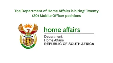 The Department of Home Affairs is hiring! Twenty (20) Mobile Officer positions