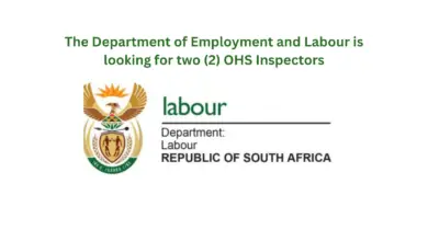 The Department of Employment and Labour is looking for two (2) OHS Inspectors