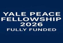 Apply Now- Yale Peace Fellowship Fully Funded Programme