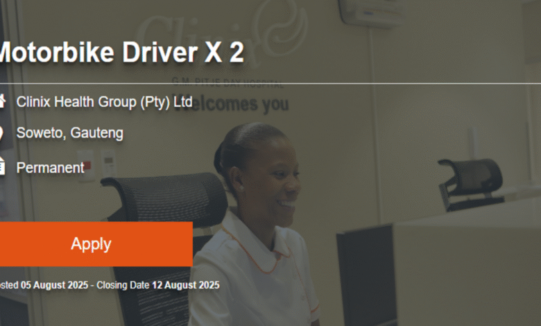 Motorbike Driver Job Opportunities at Clinix Health Group (Pty) Ltd (2 Posts) 1 Motorbike Driver Job Opportunities at Clinix Health Group (Pty) Ltd (2 Posts)