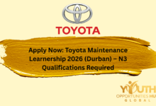 Apply Now: Toyota Maintenance Learnership 2026 (Durban) – N3 Qualifications Required