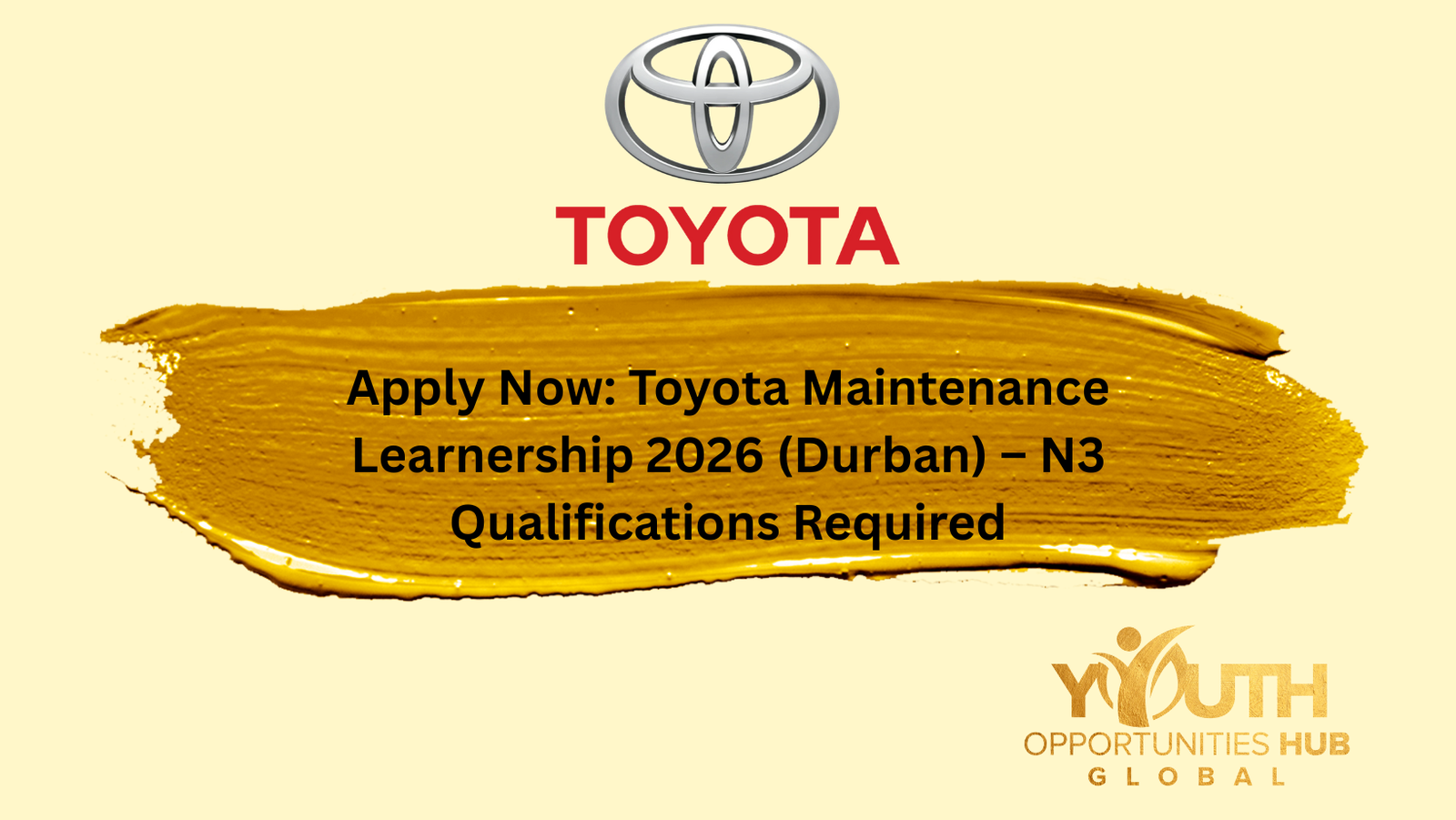 Apply Now: Toyota Maintenance Learnership 2026 (Durban) – N3 Qualifications Required